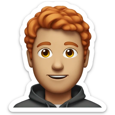 35 years old man with red hair in a hoodie  sticker