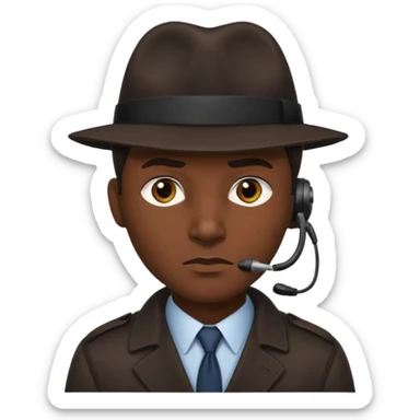 detective with earpiece sticker