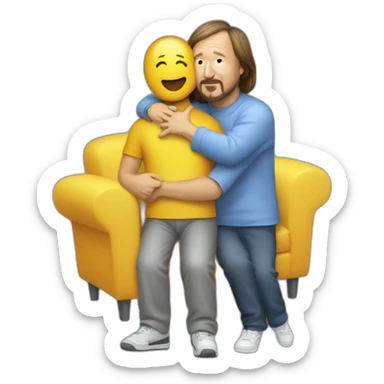 marc newson giving a hug to Jony ive sticker