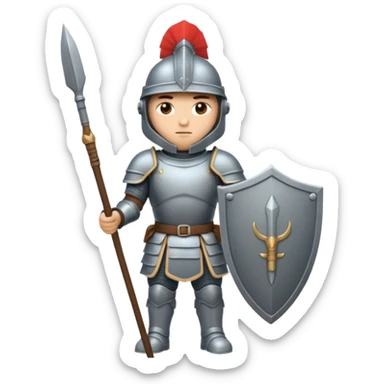 Guard – Armored soldier with spear or halberd sticker