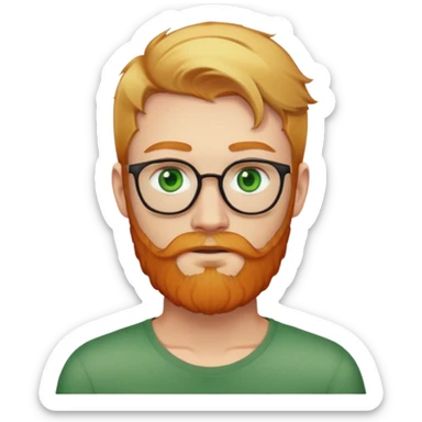 A man with green eyes and blonde hair with ginger hipster beard no glasses  sticker