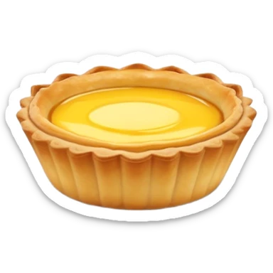 Hong Kong egg tart with flaky crust and yellow custard filling sticker