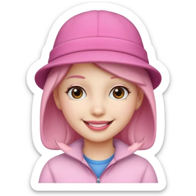 pink hat girl sticker