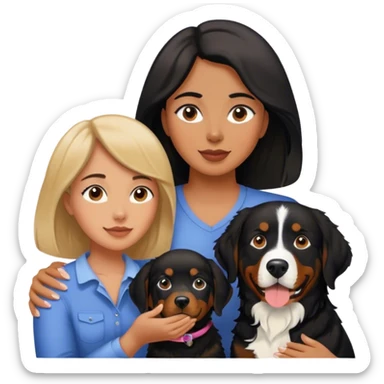 One Woman black lab and Bernese mountain dog  sticker