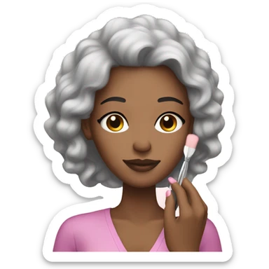 A light-skinned woman does a manicure sticker