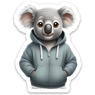 Koala wearing a hoodie sticker