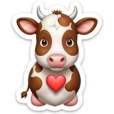 vaca con corazon de amor para copiar y pegar sticker