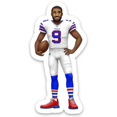 buffalo bills quarterback with striped socks sticker