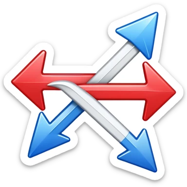 Make me an emoji to my school Holy cross davao college  representing this three colors ❤️💙🤍 make it like an double arrow down. sticker