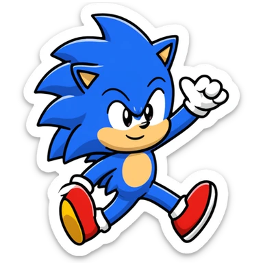 Sonic the Hedgehog dancing in a fun pose sticker