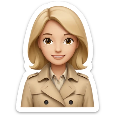 Woman wearing Burberry coat sticker