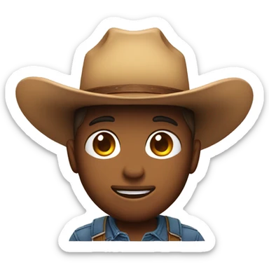 a cute emoji with a cowboyhat sticker