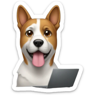developer dog infort of computer sticker
