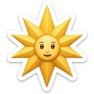generate an emoji with a white tick in between a star having 11 points  sticker