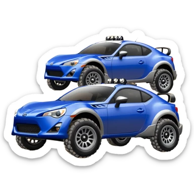 2013 scion fr-s ultramarine off road 4wd monster Baja dessert stadium racer number 86 with large fancy silver wheels  sticker