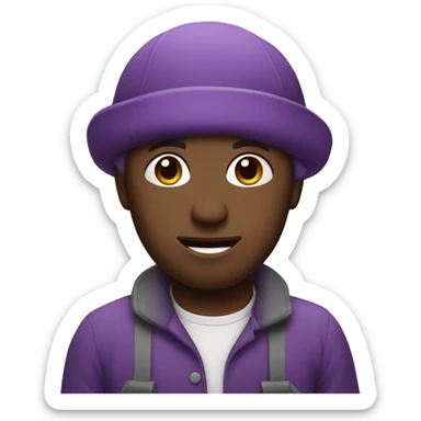 Purple fruit seller  sticker