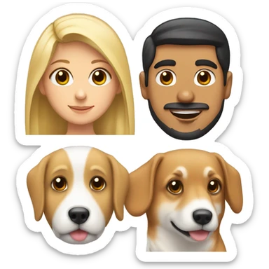 blonde girl, arab guy and corgi together sticker