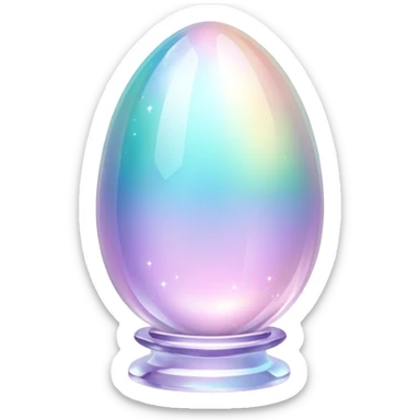 Sparkly glossy glittery Pastel iridescent transparent luminescent glass crystal egg sticker