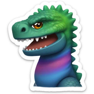 Godzilla with a propeller beanie sticker