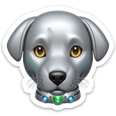 friendly cyber labrador with cybernetic enhancements sticker