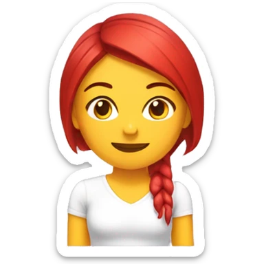 Chica crespa de color rojizo el cabello Haciendo yoga aéreo  sticker