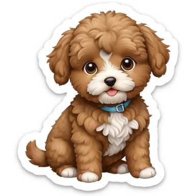maltipoo brown puppy  sticker
