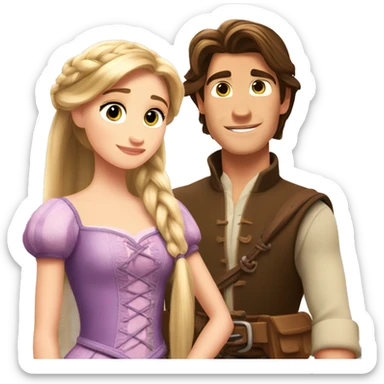 Rupunzel and Flynn Ryder from tangled couple  sticker