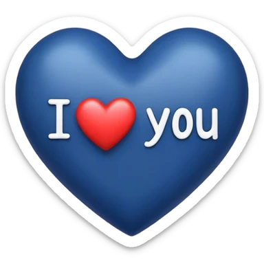 Dark Blue heart with the words I Love You Ry in the middle  sticker