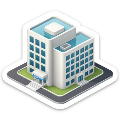hospital isometric view building sticker