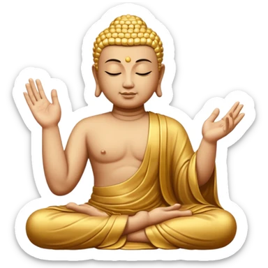 Make Buddha showing rock sign sticker