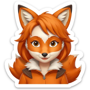 Attractive anthro fox girl sticker