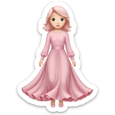 Girl curtsying with dress sticker