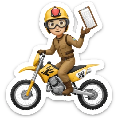 dirtbike rider fact sheet sticker