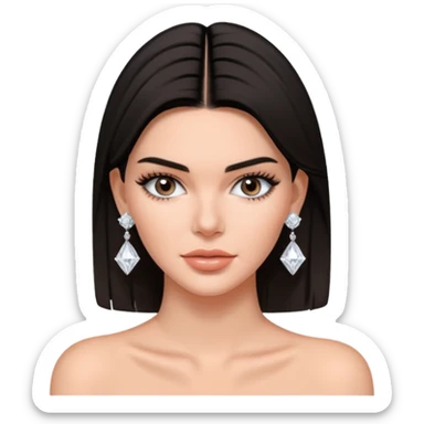 kendall jenner wear diamond earrings sticker