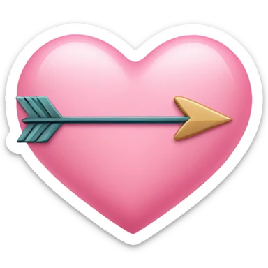 Baby pink heart with arrow  sticker