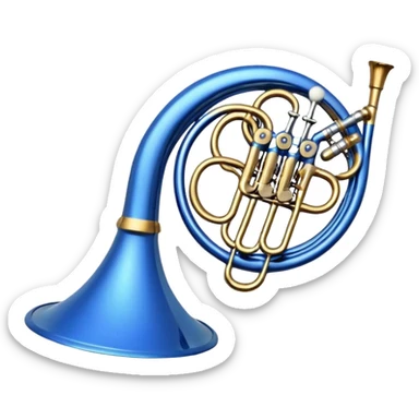 Blue french horn her tarafı mavi sticker