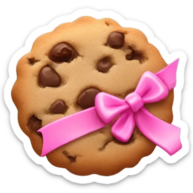 crumble cookie with a cute pink ribbon sticker