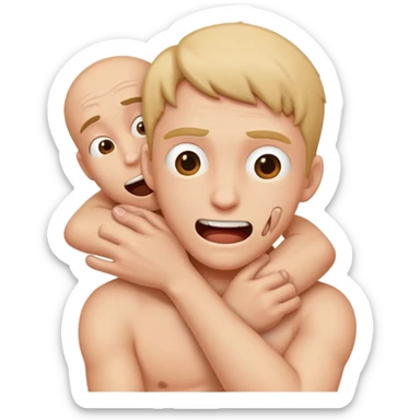 a person jokingly strangling themselves  sticker