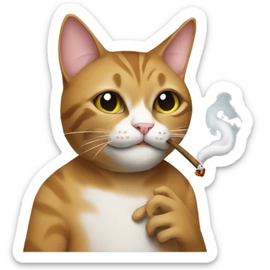 cat smoking sticker