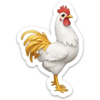 chiken with calendar sticker