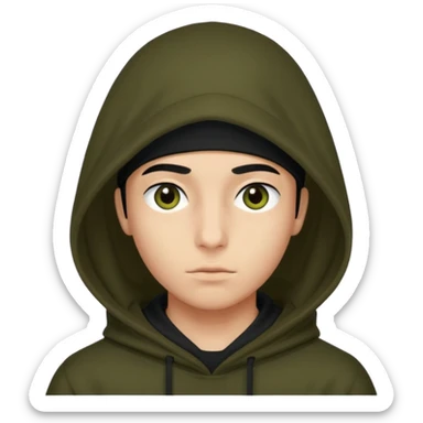 Un joven con una capucha negra que solo le deje ver los ojos y cejas sticker