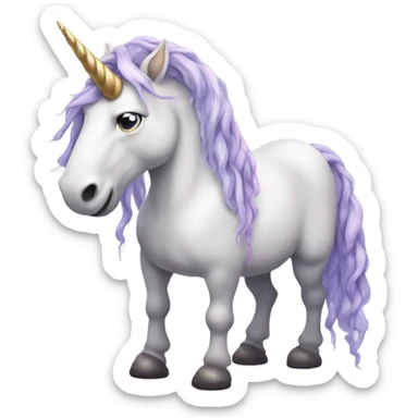 A tired unicorn sticker