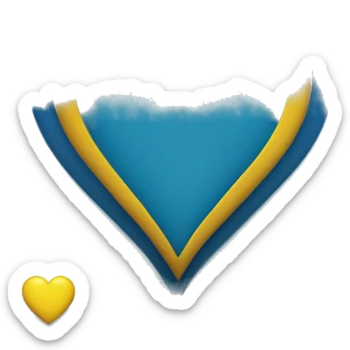 yellow-blue heart on the cover of the book sticker