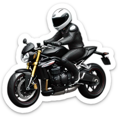 Black Yoshi riding a motorbike triumph speed triple rs sticker