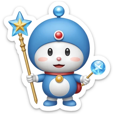 Doraemon with magic wand sticker