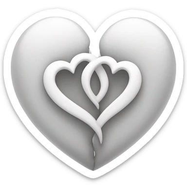 Two White intertwined hearts  sticker