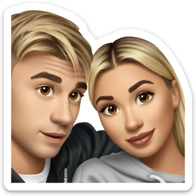 Hailey Bieber and Justin Bieber sticker