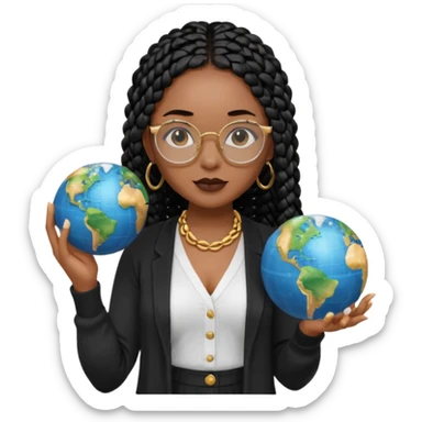 a-young-woman-wearing-fine-gold-round-glasses-and-black-hair-in-several-box-braids,-she-has-light-black-skin,-and-she's-wearing-a-white-shirt-with-an-black-cardigan-on-top.-she's-holding-a-globe-in-one-hand.png sticker
