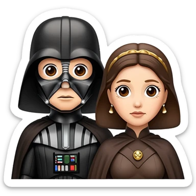 Darth Vader and Princess Leia light savers crossing sticker