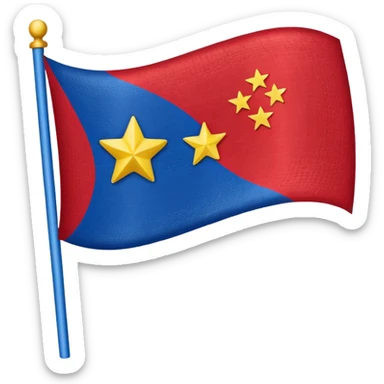Make an emoji of a flag that is red blue red it’s a  yellow star in the middle no stick  sticker